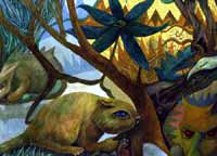 Creature with Red and Blue Eyes